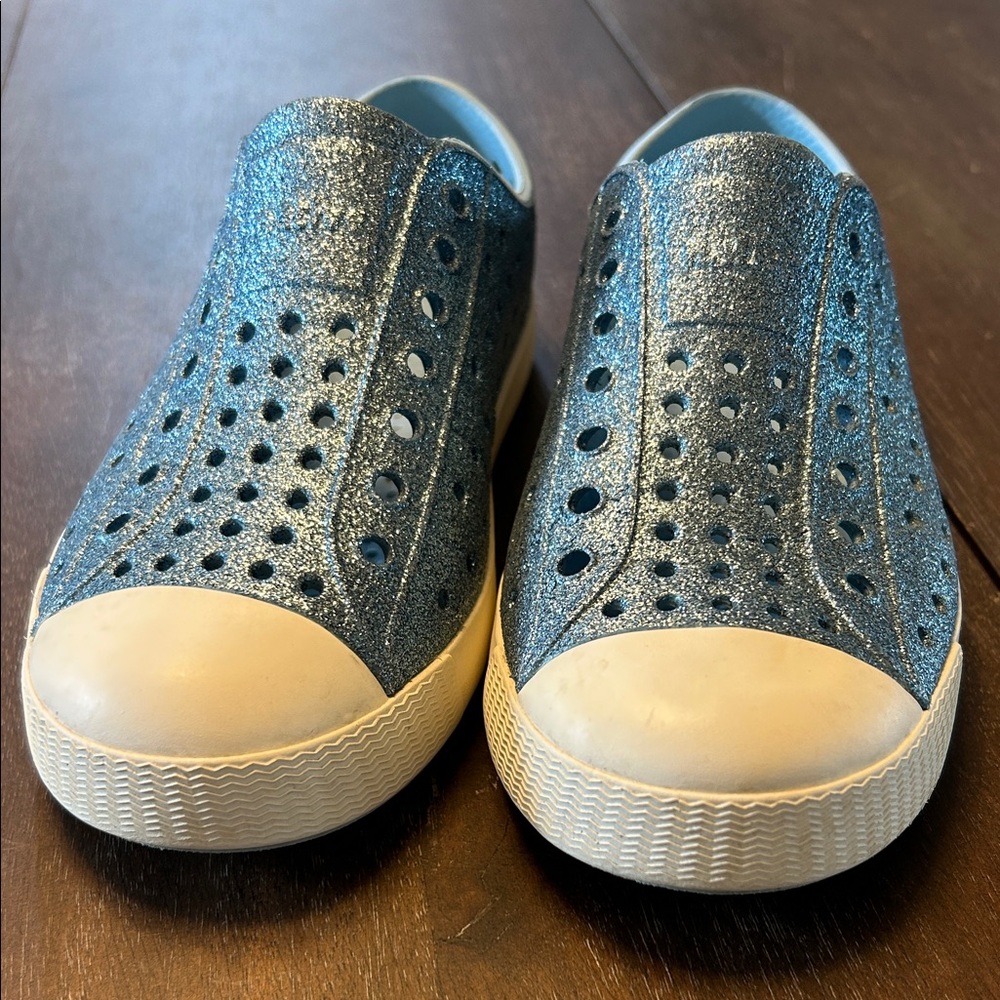 Native Blue Glitter Slip-On Shoes